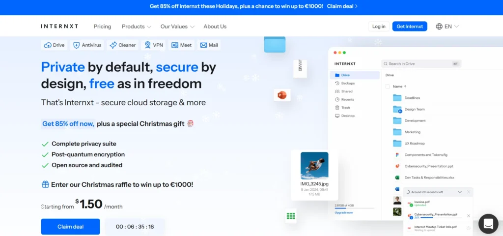 Cloud Storage Alternative - Internxt