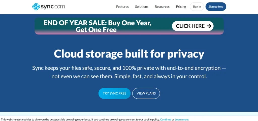 Cloud Storage Alternative - Sync.com