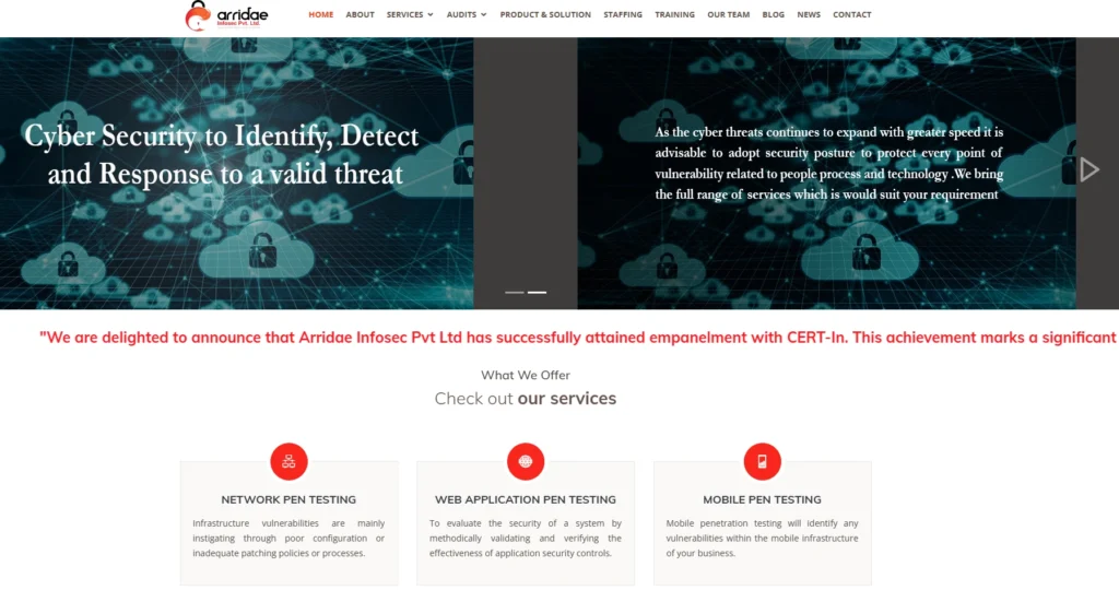 Cybersecurity companies in Bangalore
- Arridae Infosec Pvt Ltd