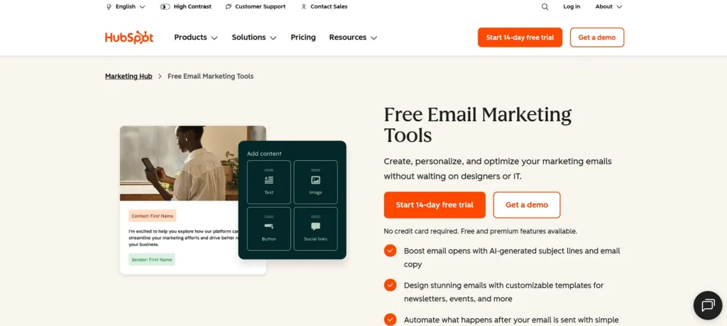 email marketing tool - HubSpot