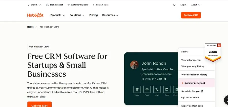 Hubspot - client management apps