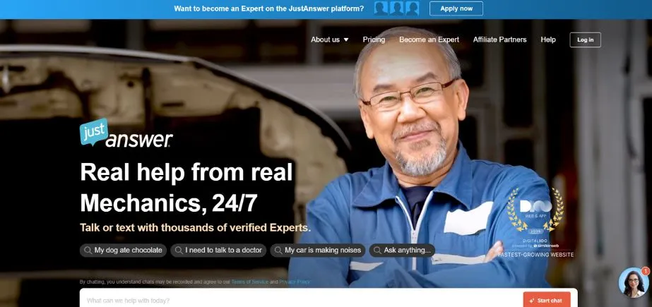 JustAnswer - Homeworkify Alternatives