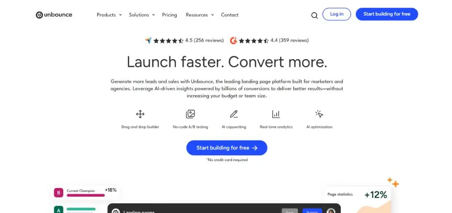 Leadpages Alternatives - unbounce