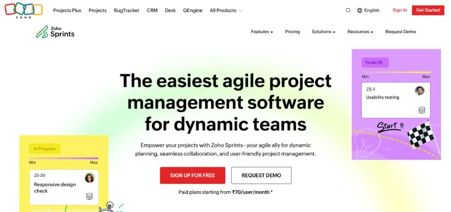 Scrum Tools - zoho