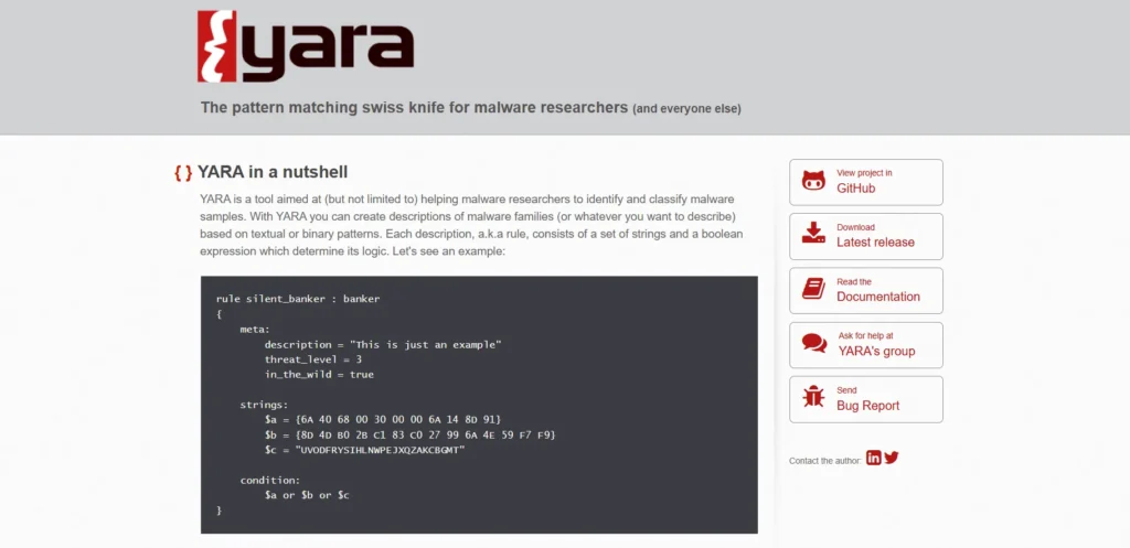 YARA-   Open Source Cybersecurity Tool