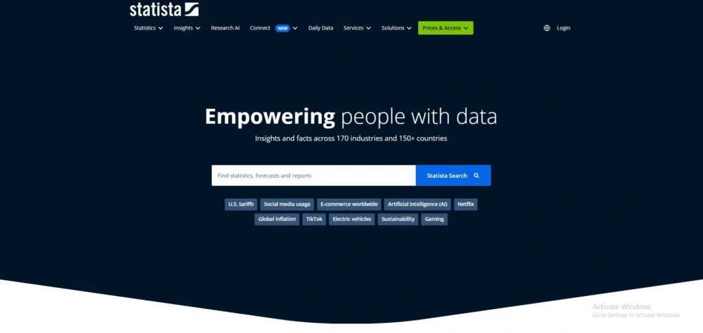  Market Intelligence Software- Statista