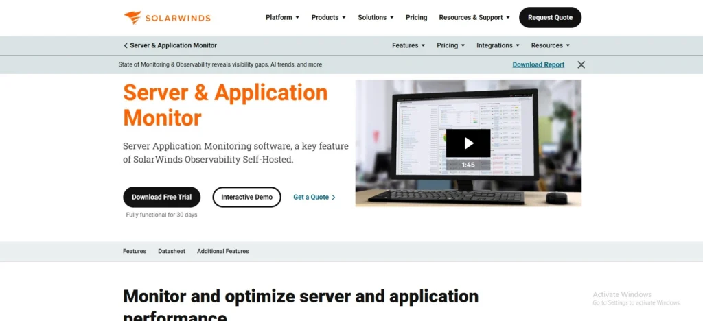  server monitoring software -SolarWinds Server & Application Monitor